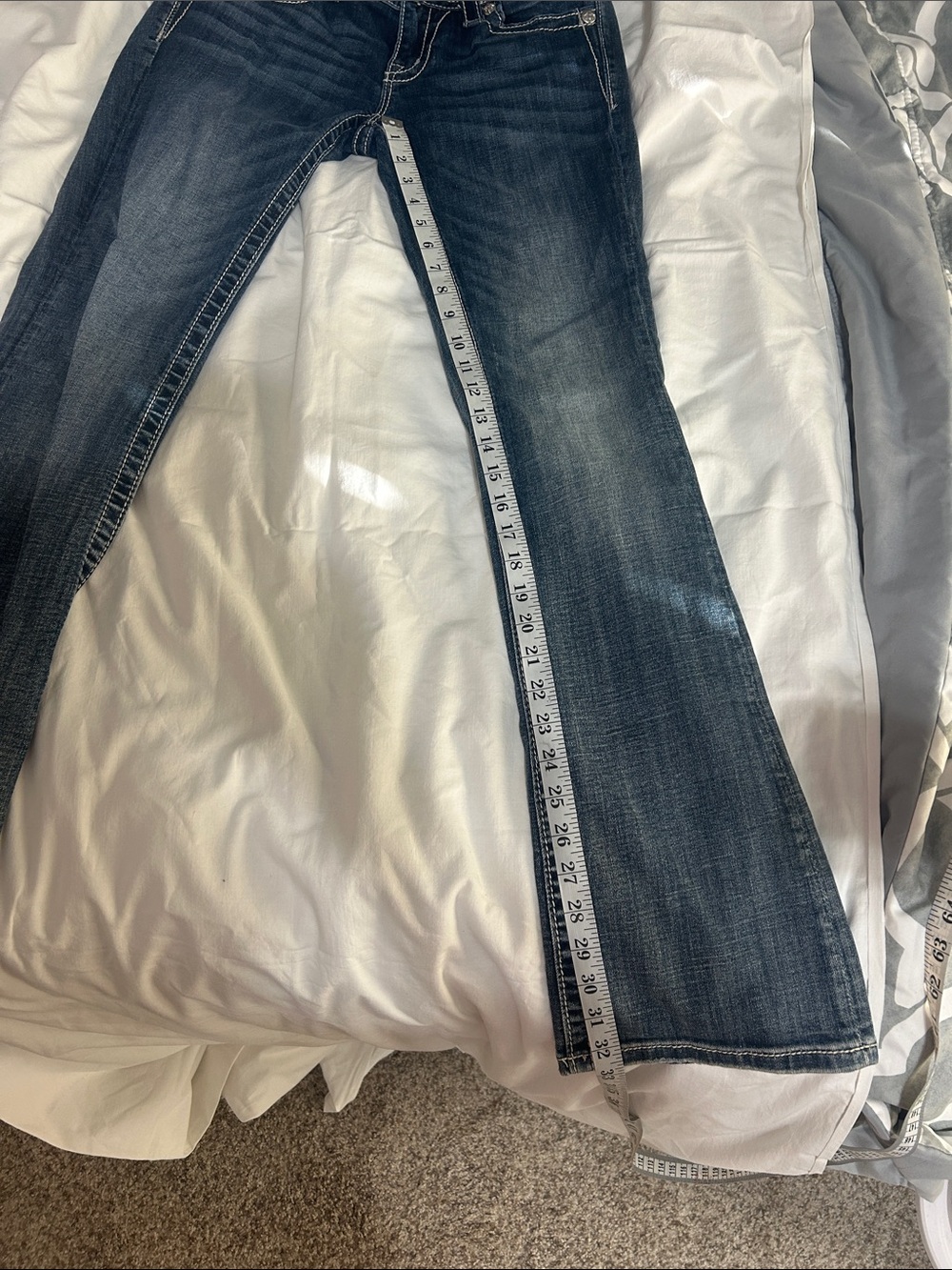 Miss Me Dark Blue Embellished Wide Leg Jeans - Picture 5 of 5